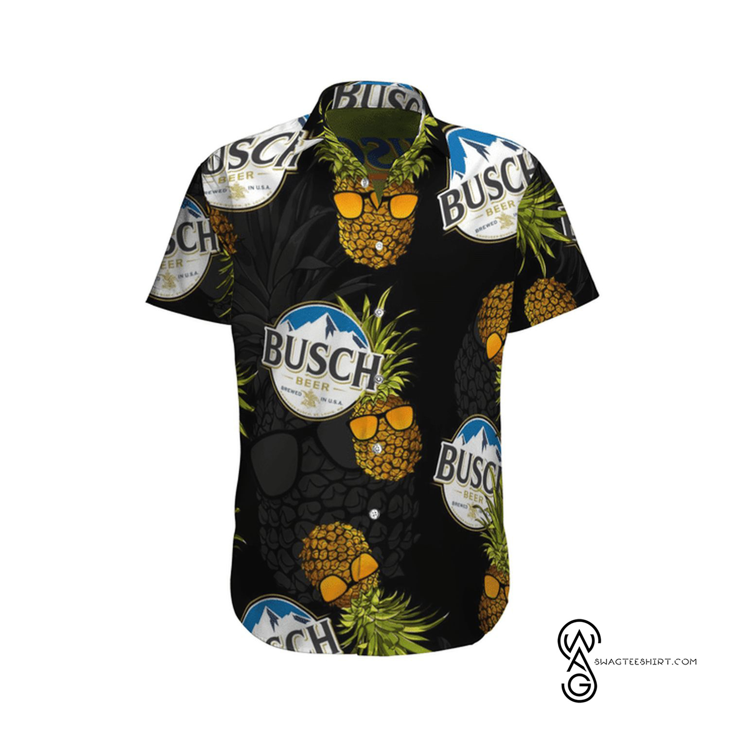 [Top Trending] Black Busch Light Beer Pineapple Busch Latte Drinking Beer Lover Beach Summer Full Printing Hawaiian Shirt